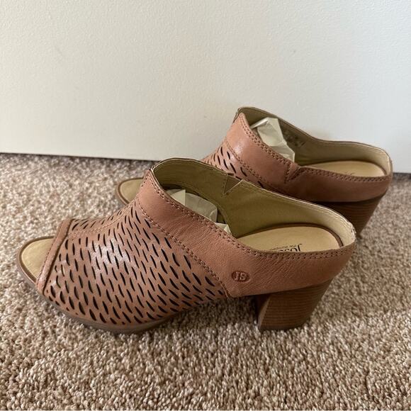 Josef Seibel Bonnie Clogs Mules Heels Perforated Peep Toe Sz EU 41 US 10 - 10.5 - Picture 4 of 16